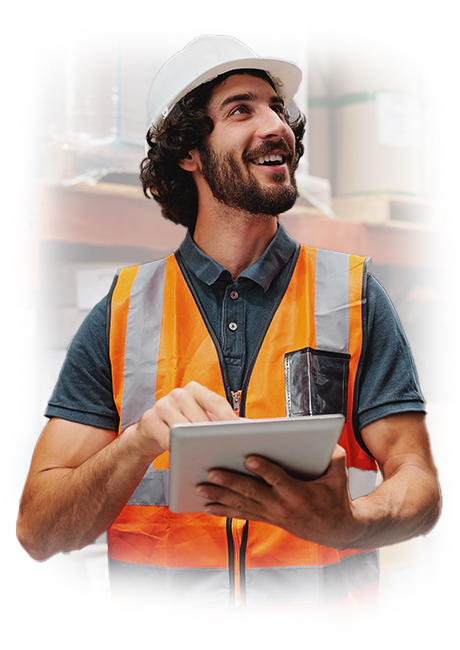 turuncu yelekli işçi